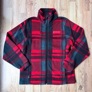 Columbia Boys Fleece Plaid Jacket Size 14/16